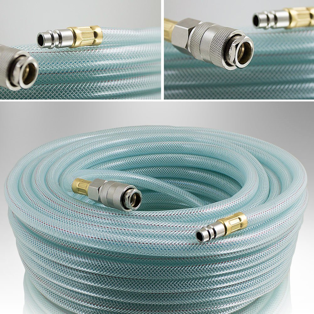 Pogumovaná pneumatická hadice 20 m ke kompresoru, přípojka 1/4", flexibilní M15945